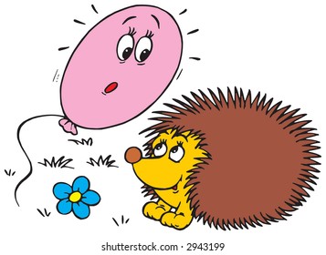 Hedgehog and balloon