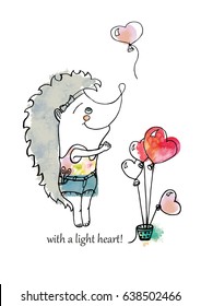 Hedgehog and balloons
