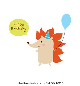 hedgehog birthday greeting
