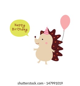 hedgehog birthday greeting