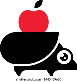 Hedgehog black silhouette vector icon