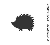 Hedgehog black silhouette vector on a white background