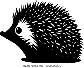 Hedgehog - Black and White Isolated Icon - Vector illustration