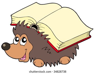 Hedgehog with book - vector illustration.
