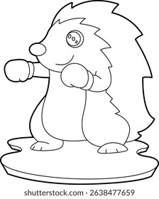 Hedgehog Boxer Boxing gloves Boxing Animal Vector Graphic Art Illustration