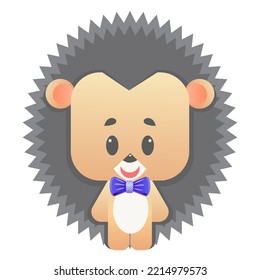 hedgehog boy with tie vector graphics