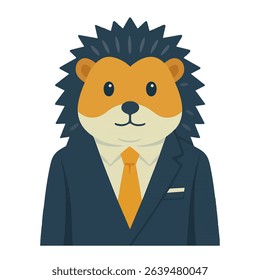 hedgehog in a business suit animal vector on a white background
Vector animal in a suit on a white background