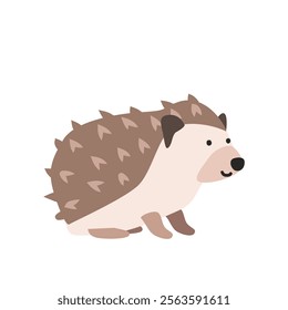 Hedgehog cartoon clipart. Hedgehog vector illustration in flat style. Hand-drawn wild animal concept