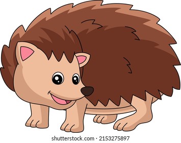 Hedgehog Cartoon Colored Clipart Illustration