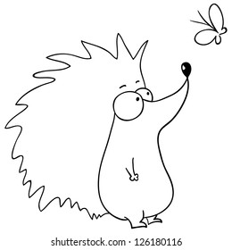  hedgehog and  hedgehog, cartoon, coloring