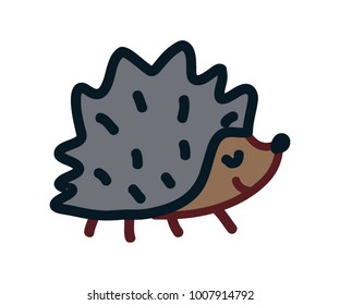 Hedgehog cartoon style icon. suitable for logo. vector