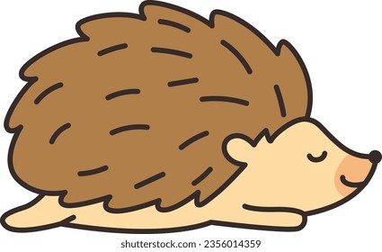 Hedgehog cartoon vector illustration. Cute little hedgehog.
