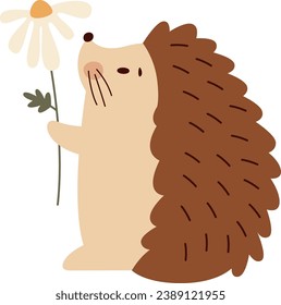 Hedgehog mit Kamille-Vektorgrafik