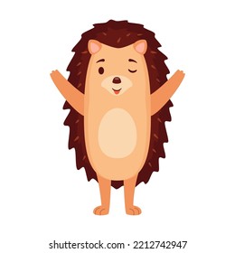 Ilustración vectorial de caracteres de edgehog. Animales salvajes aislados en fondo blanco. Vida silvestre, animal, naturaleza, concepto mascota