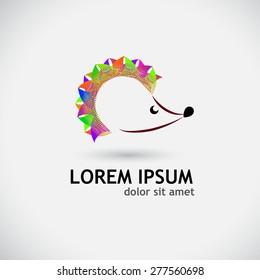 hedgehog colorful logo. Vector