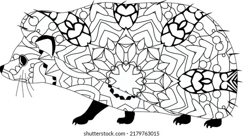 HEDGEHOG. Colorful vector object isolated on a white background for coloring