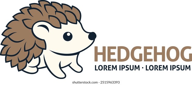 A hedgehog cute animal design icon mascot illustration design concept