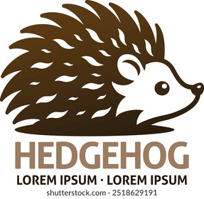 Um ouriço bonito ícone de design animal mascote ilustração design conceito