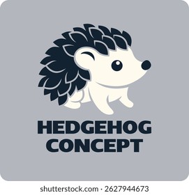 A hedgehog cute animal design icon mascot illustration design concept