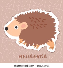 Hedgehog : Cute Animal Set :  Vector Illustration