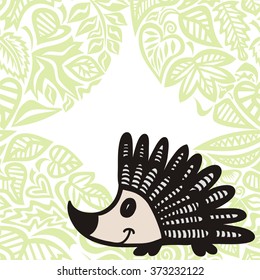 Hedgehog cute cartoon vector illustration
