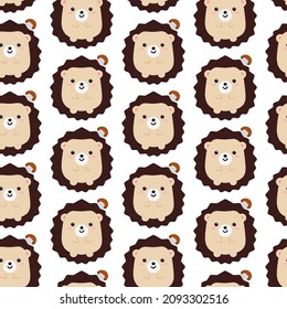 hedgehog süßes Zeichenmuster. Handgezeichnete Vektorgrafik.