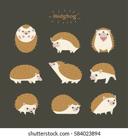 Hedgehog cute small animal pet vector illustration flat design