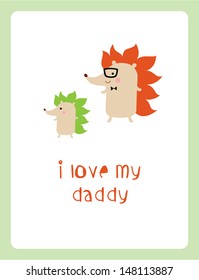 hedgehog daddy and son