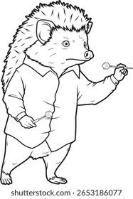 Hedgehog Dardos dardo animal vetor ilustração de arte gráfica
