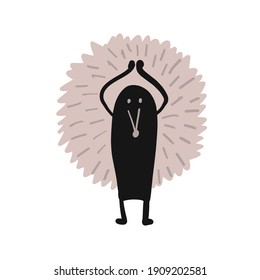 Hedgehog doing Yoga. Funny character for your design. Vector illustration.