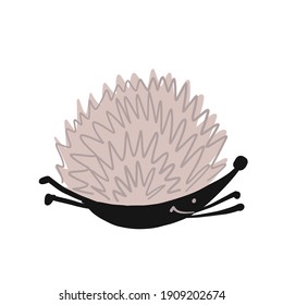Hedgehog doing Yoga. Funny character for your design. Vector illustration.
