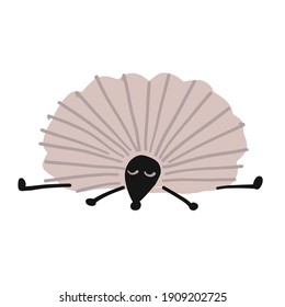 Hedgehog doing Yoga. Funny character for your design. Vector illustration.