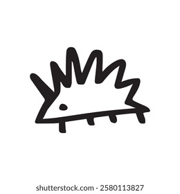 Hedgehog Doodle Icon, line hand drawn vector design. Great for mobile app, web, game, etc