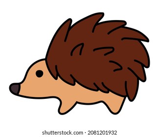 Hedgehog Doodle Vector Illustration. Hand drawn, Comic.