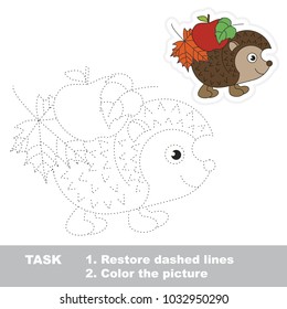 Hedgehog. Dot to dot educational game for kids.