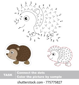 Hedgehog. Dot to dot educational game for kids.