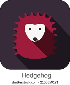 Hedgehog face flat icon design. Animal icons series.