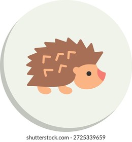 Icono de estilo de círculo plano erizo