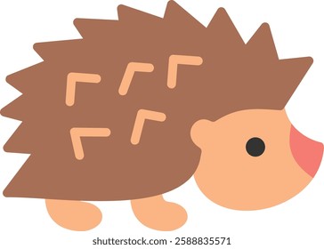 Hedgehog Flat Illustration Vector Design