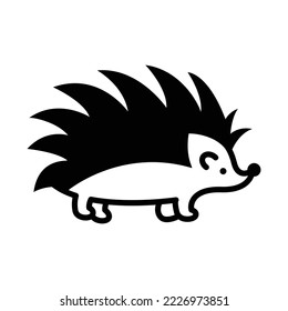 hedgehog logotipo plano icono ilustración vectorial diseño de silueta de mascota