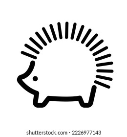 hedgehog flat logo icon vector illustration mascot silhouette design
