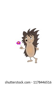 Hedgehog with flower