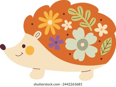 Igel mit Blumen Vektor-Illustration