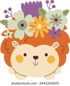 Igel mit Blumen Vektor-Illustration