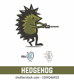 hedgehog funny animals logotype