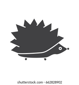 Hedgehog glyph icon. Silhouette symbol. Urchin. Negative space. Vector isolated illustration