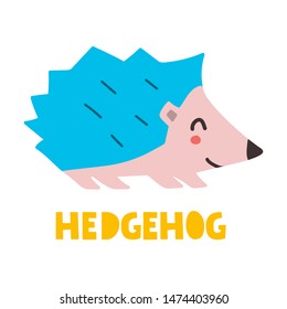 Hedgehog. Hand drawn vector illustration design. Best for nursery, childish textile, apparel, poster, postcard.