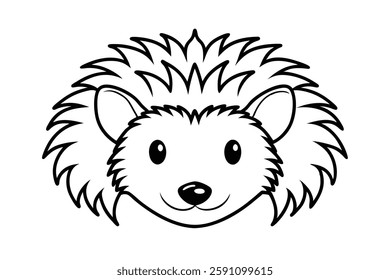 hedgehog head clipart vector illustration