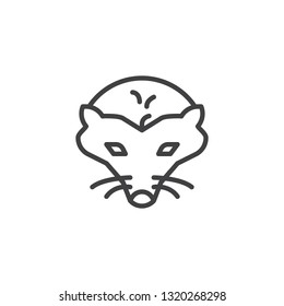 Hedgehog head line icon. linear style sign for mobile concept and web design.  