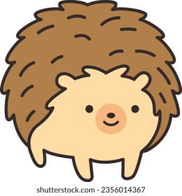 Icono de peluche. Un lindo erizo de dibujos animados. Ilustración del vector